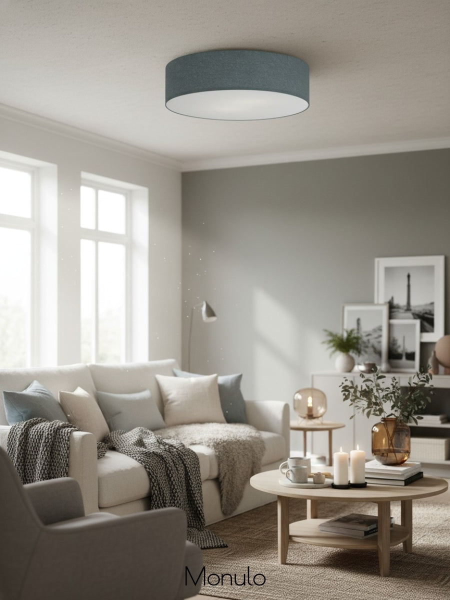 Soft Deckenlampe – Stoff- und Acryl-Rundleuchte für stimmungsvolles Licht | Souliia