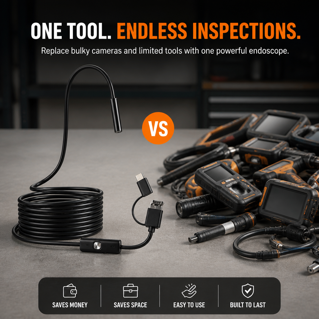 VisionPro Ultra HD Waterproof Endoscope — Spot Every Hidden Flaw with Rock-Solid Clarity and Durability - Souliia
