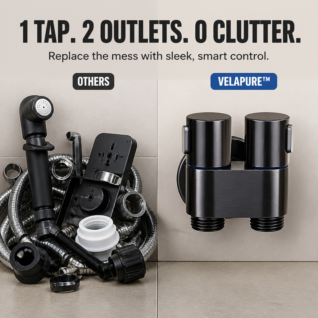 VelaPure — Run Two Water Outlets From One Tap, Leak-Free and Clutter-Free - Souliia