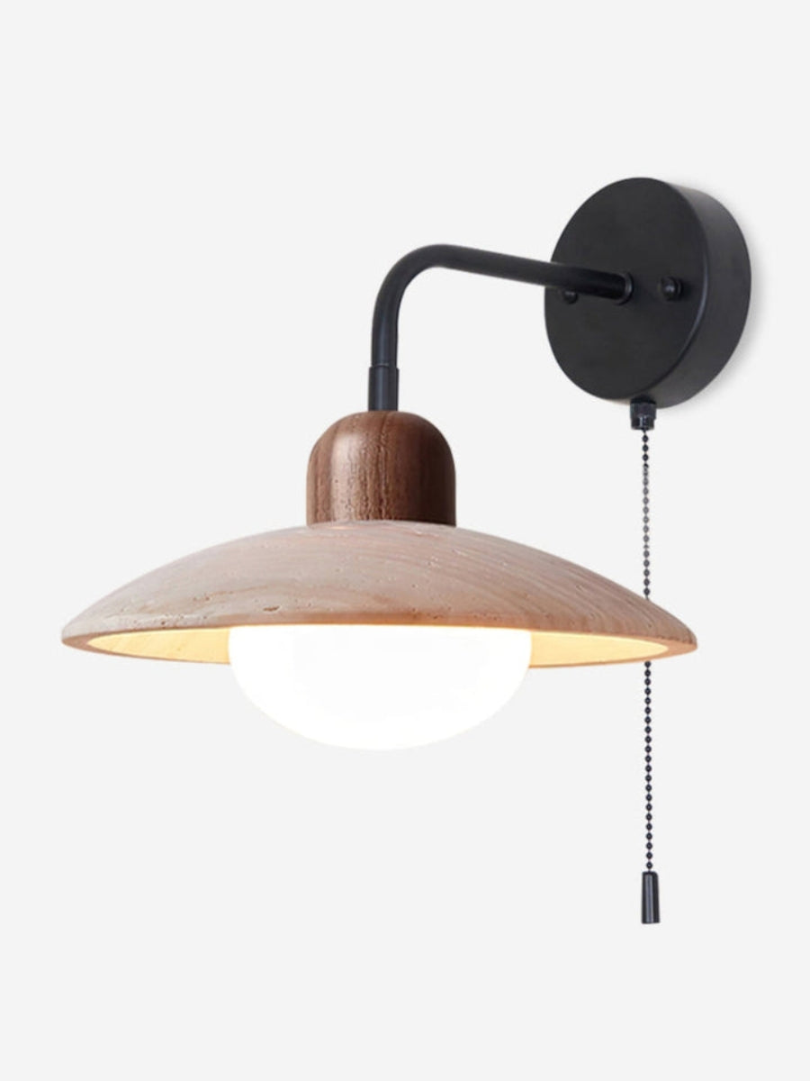 Travira Disc Travertine Wall Light - Modern Minimalist Sconce for Living Room | Souliia