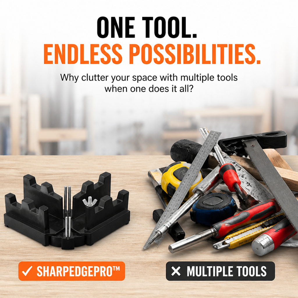 SharpEdgePro — Clamp, Guide & Cut Flawless Trim Corners Without a Power Saw - Souliia