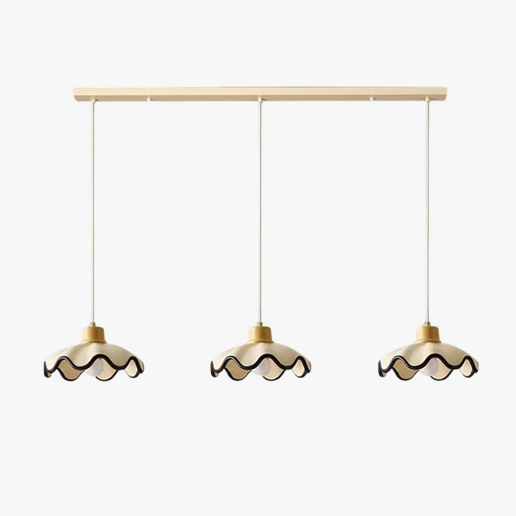 Resinova Wave-shaped Pendant Light - Modern Metallic Resin for Dining Rooms and kitchens | Souliia