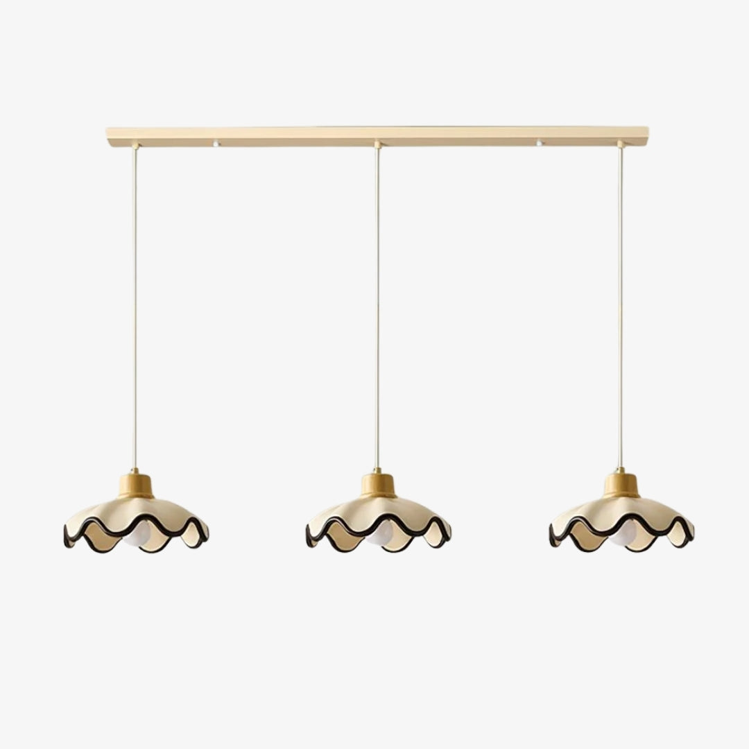 Resinova Wave-shaped Pendant Light - Modern Metallic Resin for Dining Rooms and kitchens | Souliia