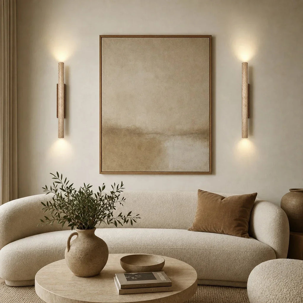 Stone Linear Wall Sconce, Up Down Wall Light for Hallway, Vanity, Bedroom and Stairway | Souliia