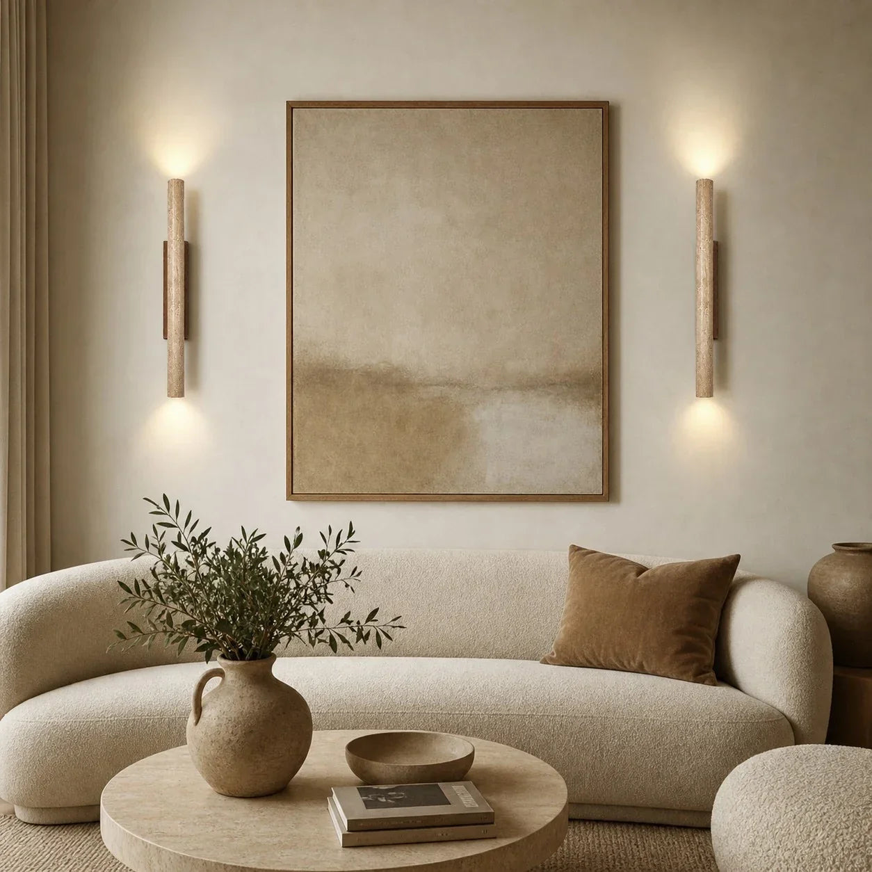 Stone Linear Wall Sconce, Up Down Wall Light for Hallway, Vanity, Bedroom and Stairway | Souliia
