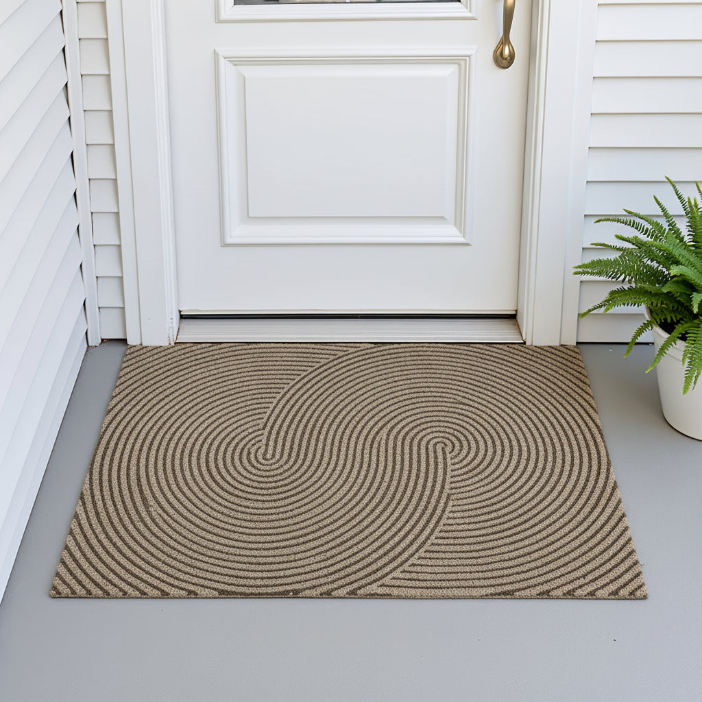 Home Horizon Geometric Striped Doormat — Non-Slip Backing, 75cm X 45cm