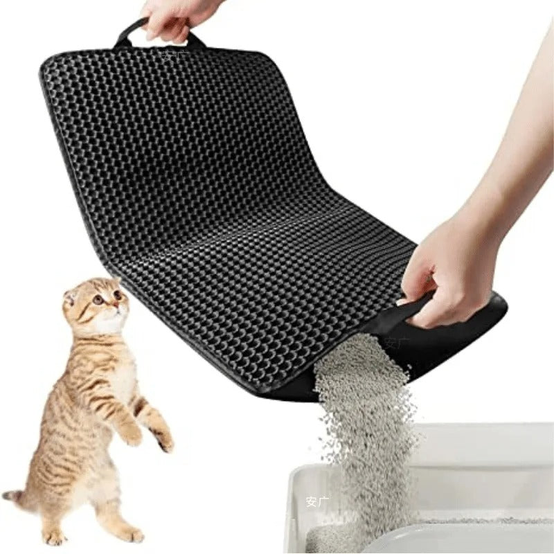 Kattenbakmat — tweelaagse honingraatmat voor het opvangen van kattenbakvulling