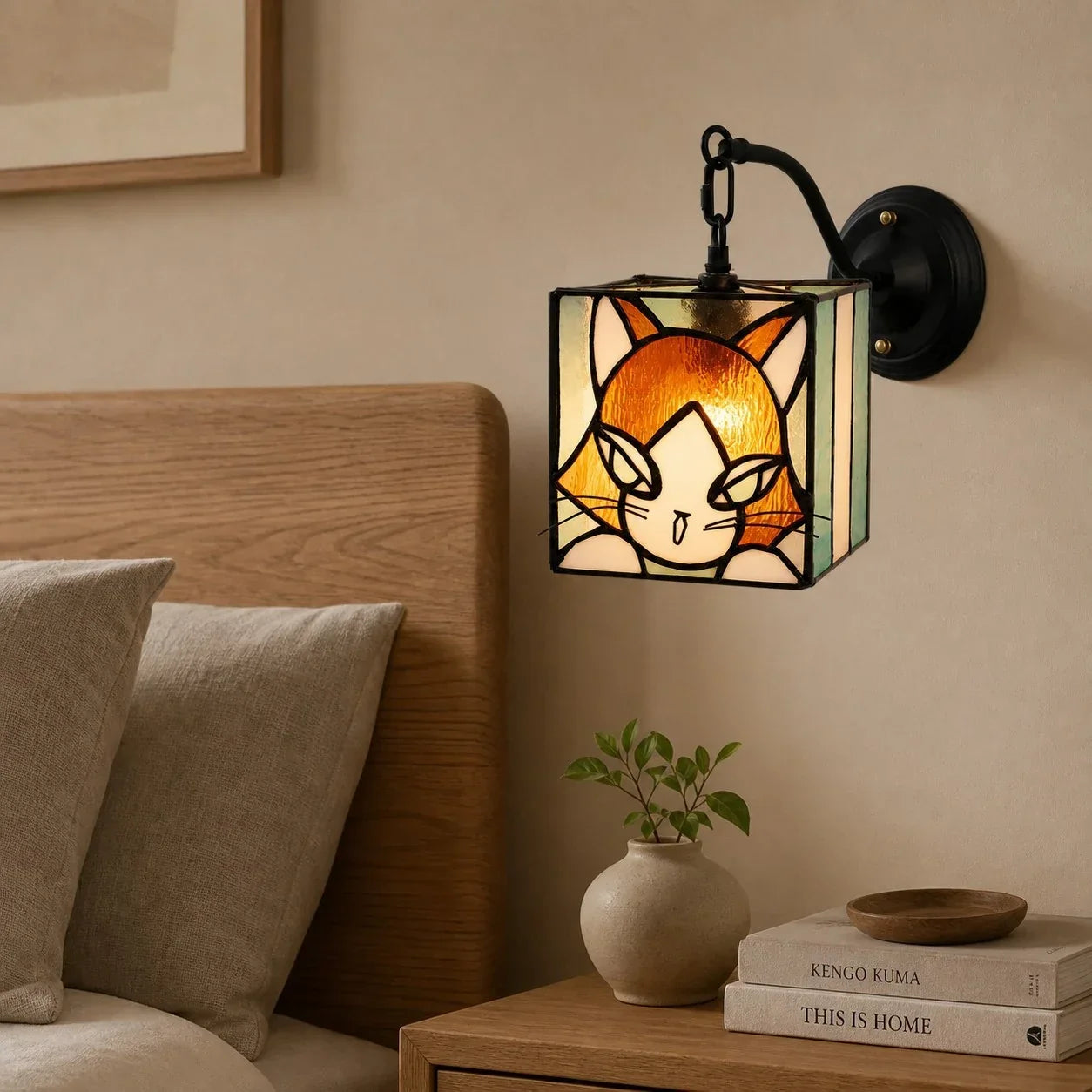 Storybook Katzen Buntglas Wandleuchte | Souliia