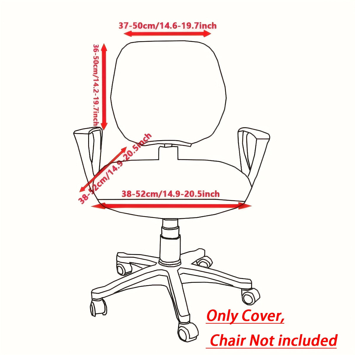 OfficeGuard Elastic Back Cover Set — Secure Elastic Edge, Split Chair Design