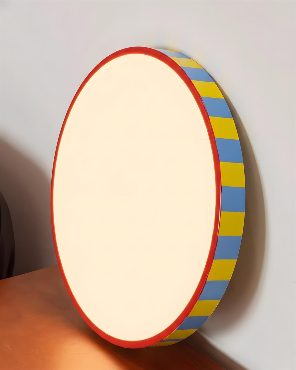 Saebery Modulo Stripe Flush Mount Ceiling Light - Round Striped Metal and Acrylic LED Fixture for Bedroom and Hallway | Souliia