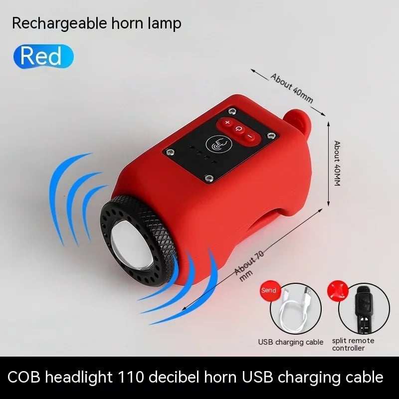 USB Rechargeable Bicycle Light with Built-in Horn - Souliia