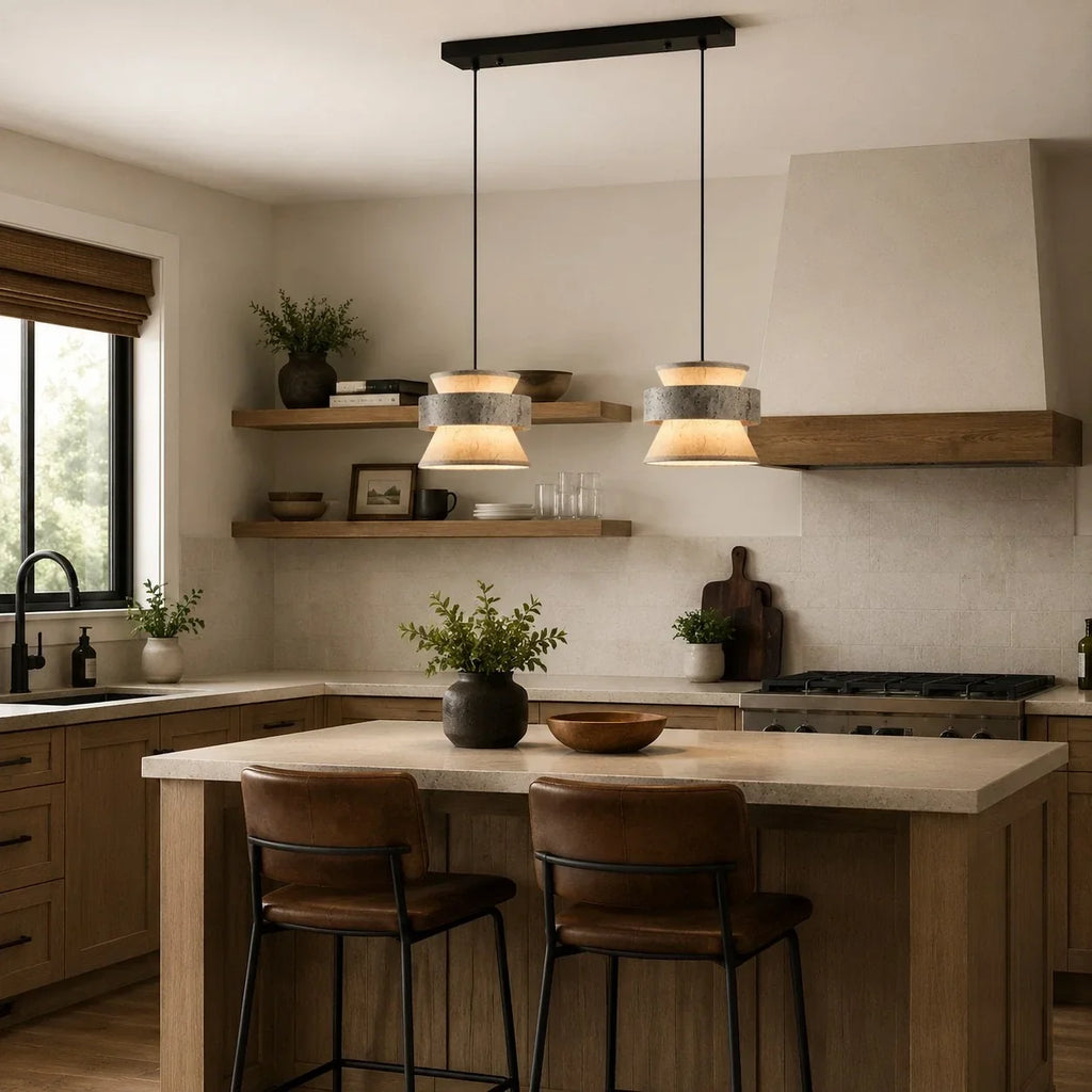 Silver Stone Texture Rice Paper Pendant Light | Souliia