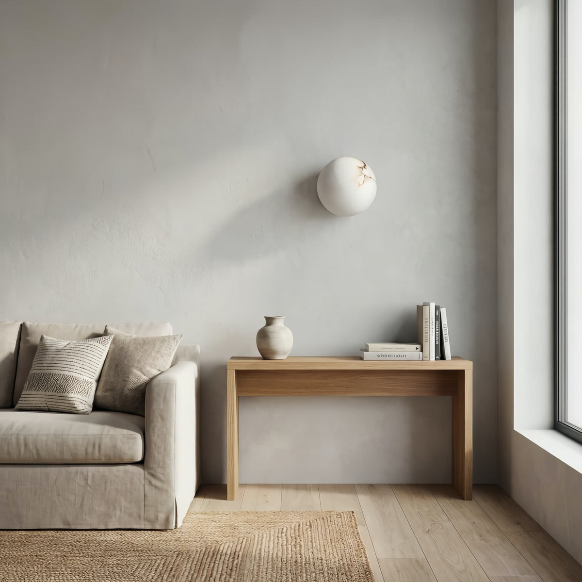 OrbisMuse Elegant Natural Stone Globe Wall Sconce - Minimalist Light for Hallways | Souliia