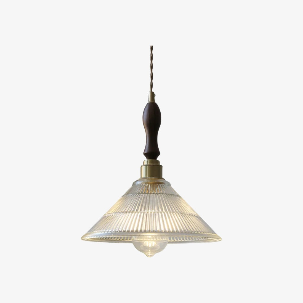 Ribilux Ribbed Pendant Light - Vintage Glass and Metal for Kitchen and Dining Room | Souliia
