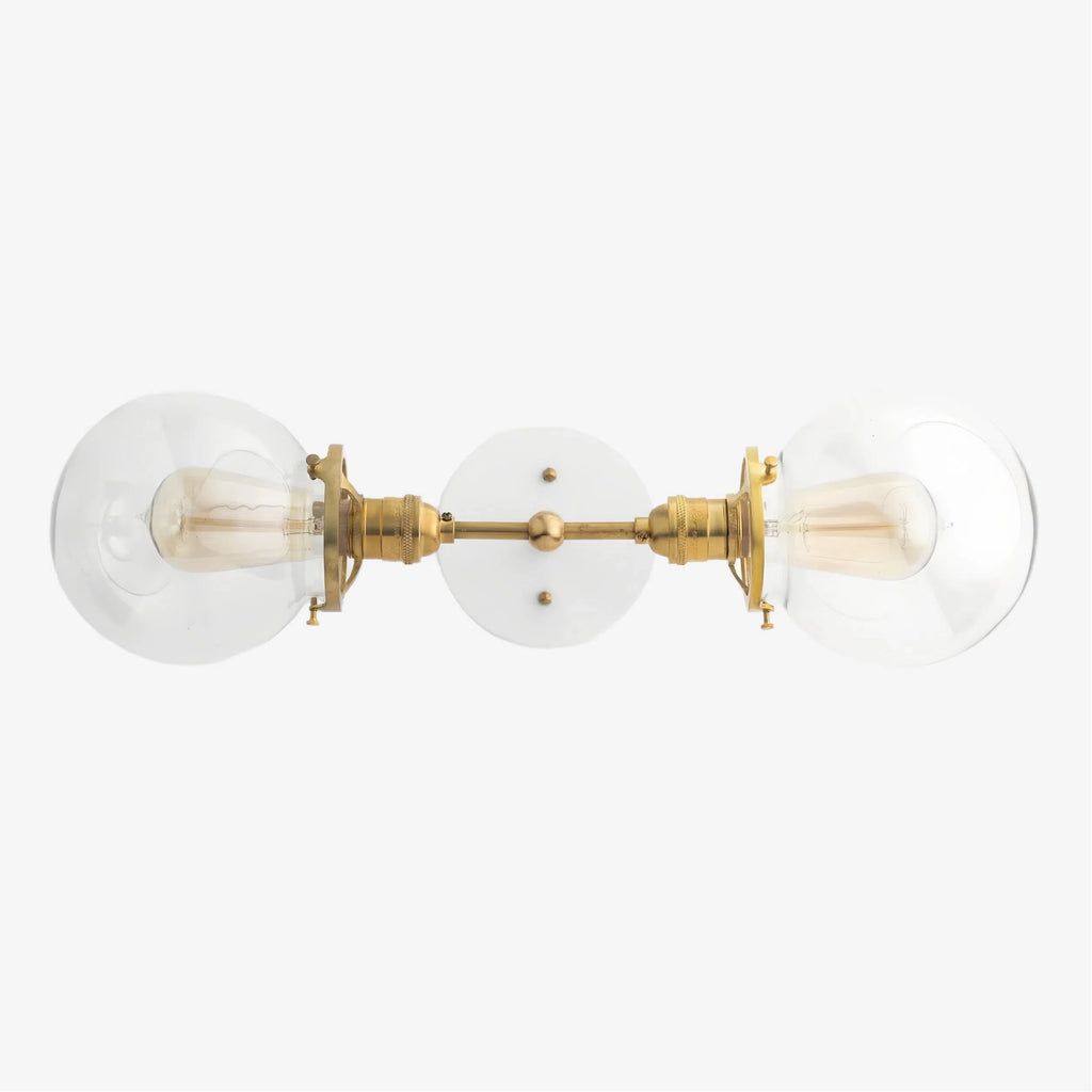 Lumio Globe klare Glas-Wandleuchte – moderne industrielle Wandlampe für Waschtisch & Flur | Souliia