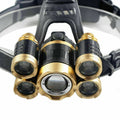 Ensemble de lampe frontale étanche rechargeable avec 5 LED - Souliia