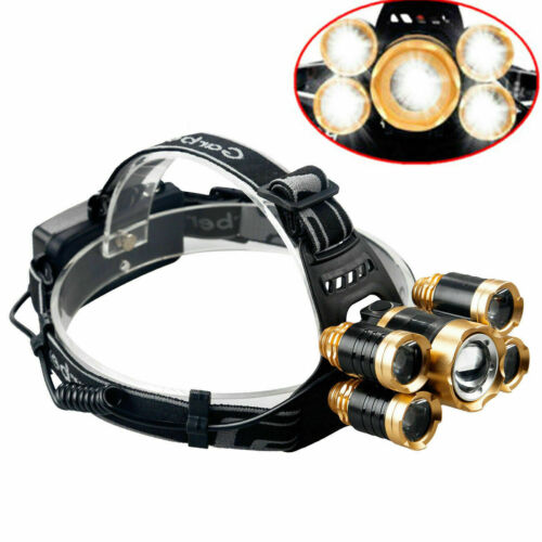Ensemble de lampe frontale étanche rechargeable avec 5 LED - Souliia