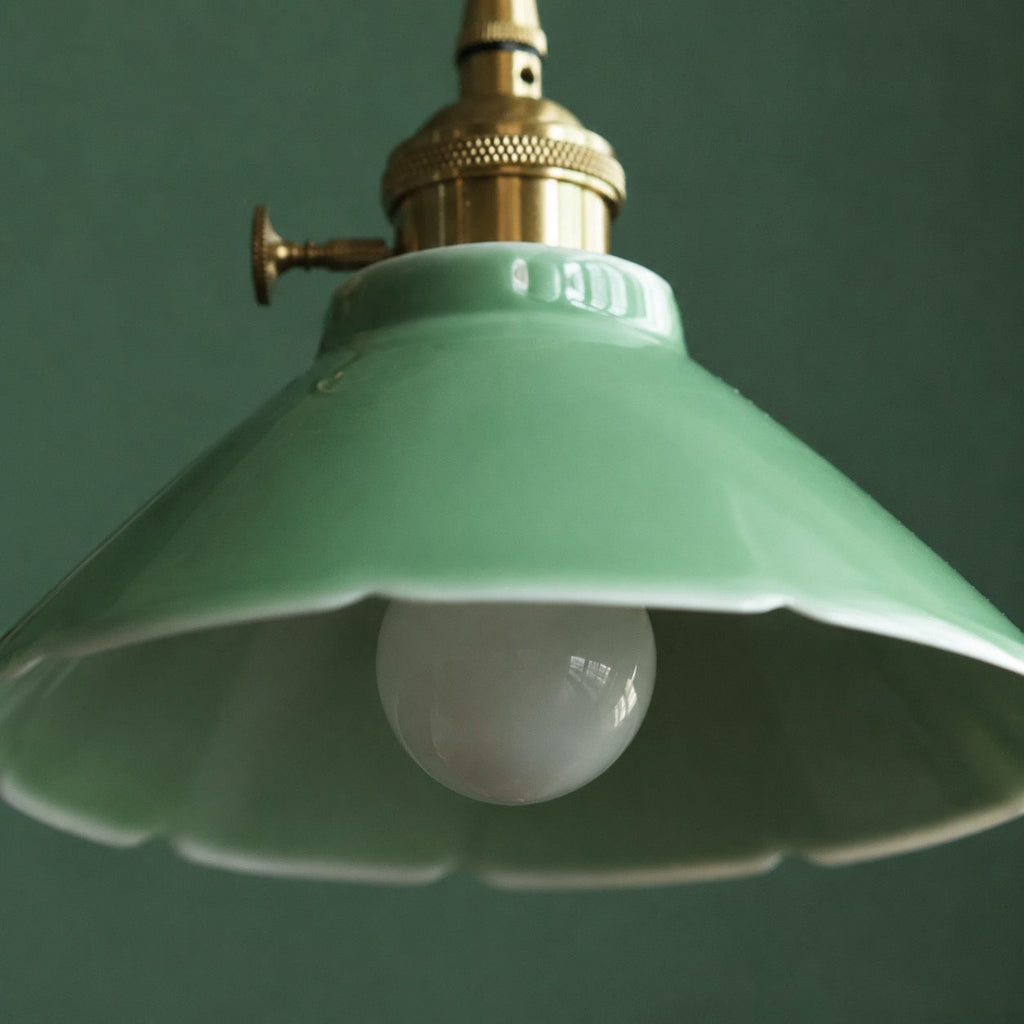 Plum Green Ceramic Pendant Light | Souliia