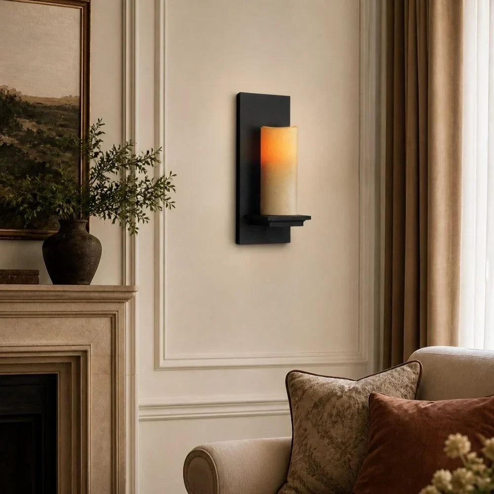 Retro Jade Minimalist Candle Shaped Wall Lamp | Souliia
