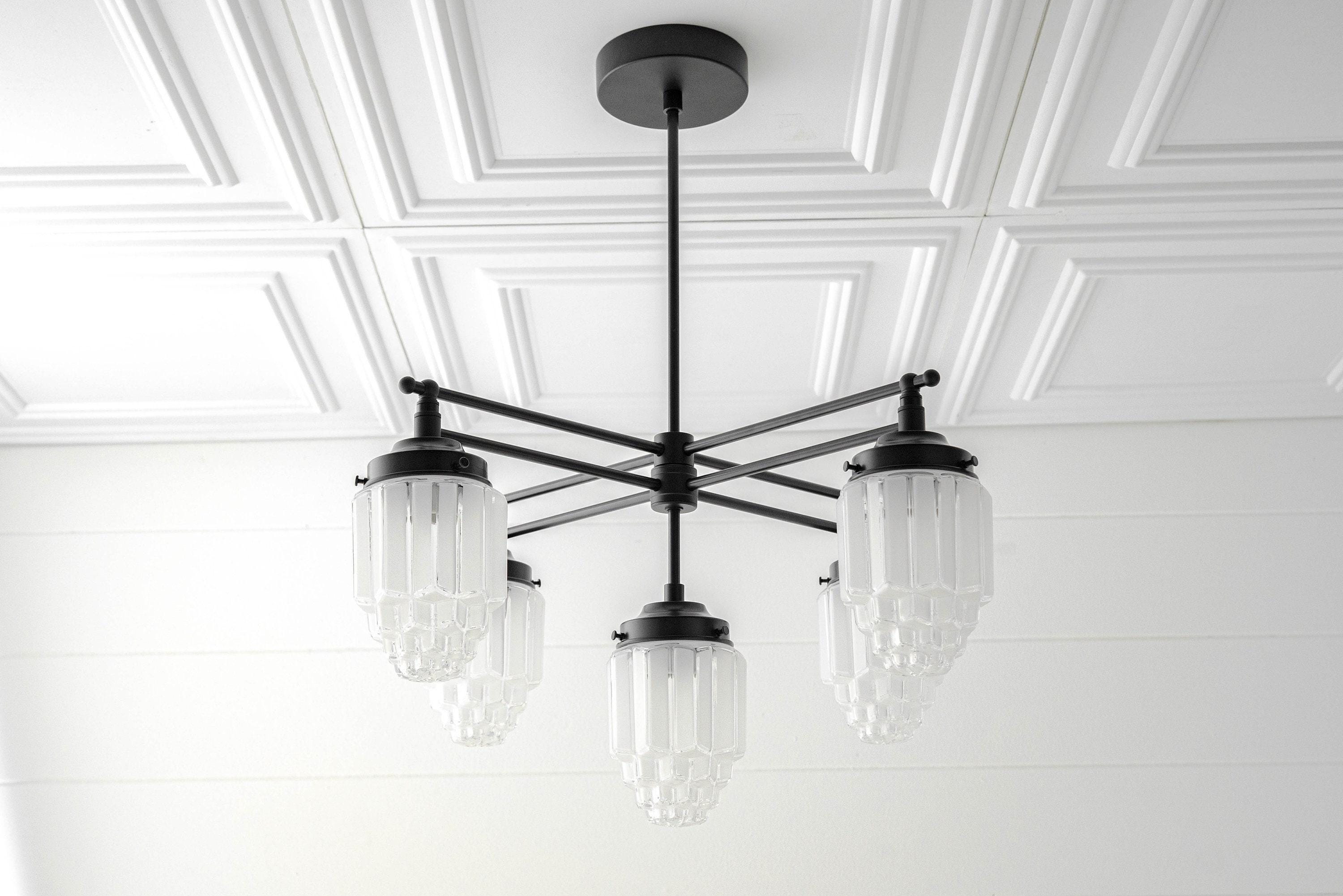 Tierlux Glas Moderner Art Deco Mehrarm-Glas-Kronleuchter – Premium Deckenleuchte für Wohnzimmer oder Essbereich | Souliia