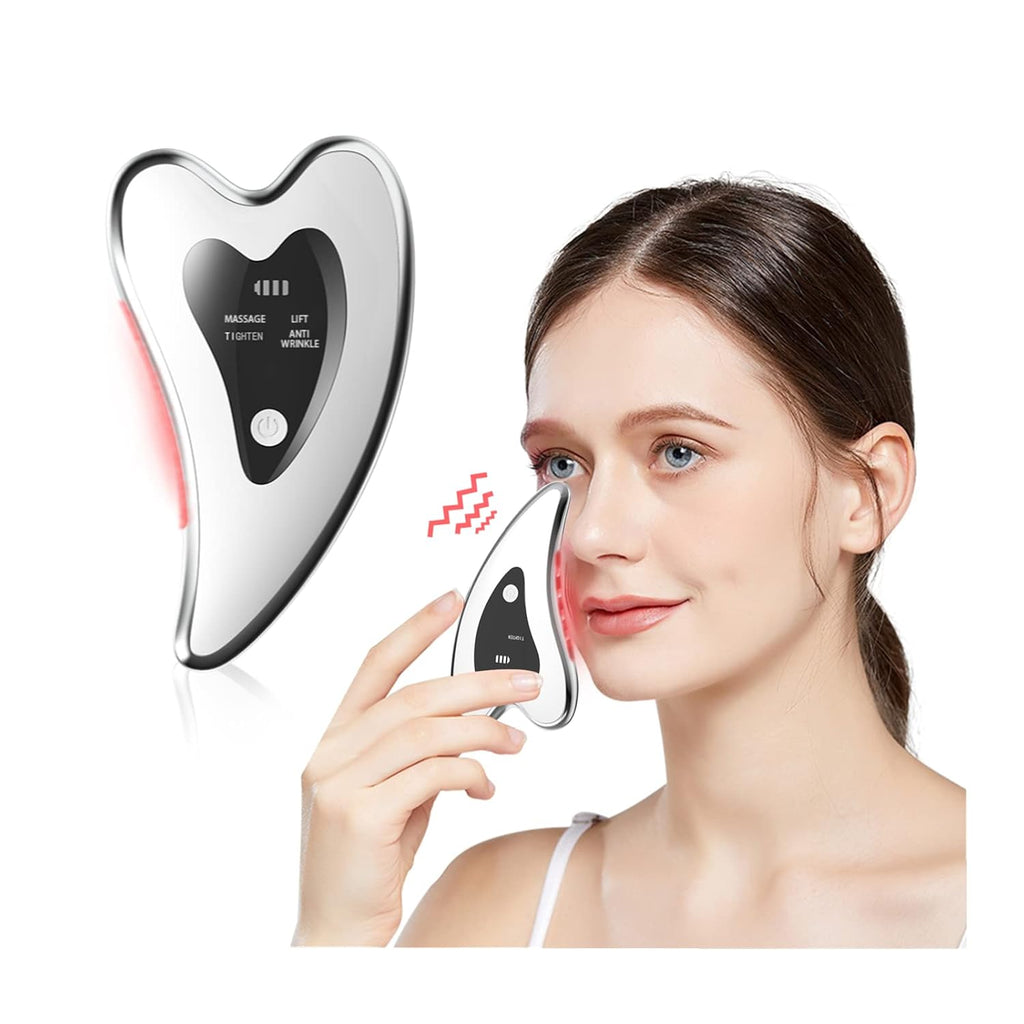 Gua-Sha-Gesichtsmassagegerät - Beheiztes vibrierendes Hautpflegegerät