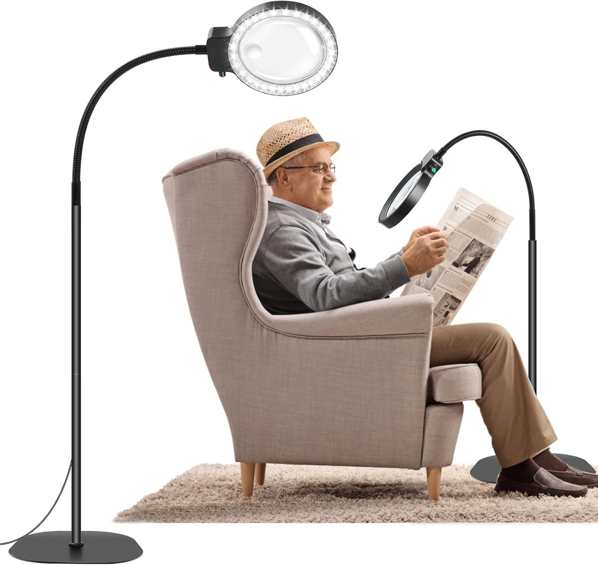 Full-Page Magnifying Glass with LED Light – Hands-Free Reading Aid for Books, Crafts & Hobbies