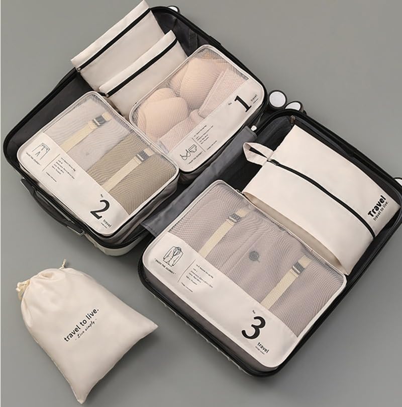 防水性7点セットの旅行用荷物整理バッグ - Souliia