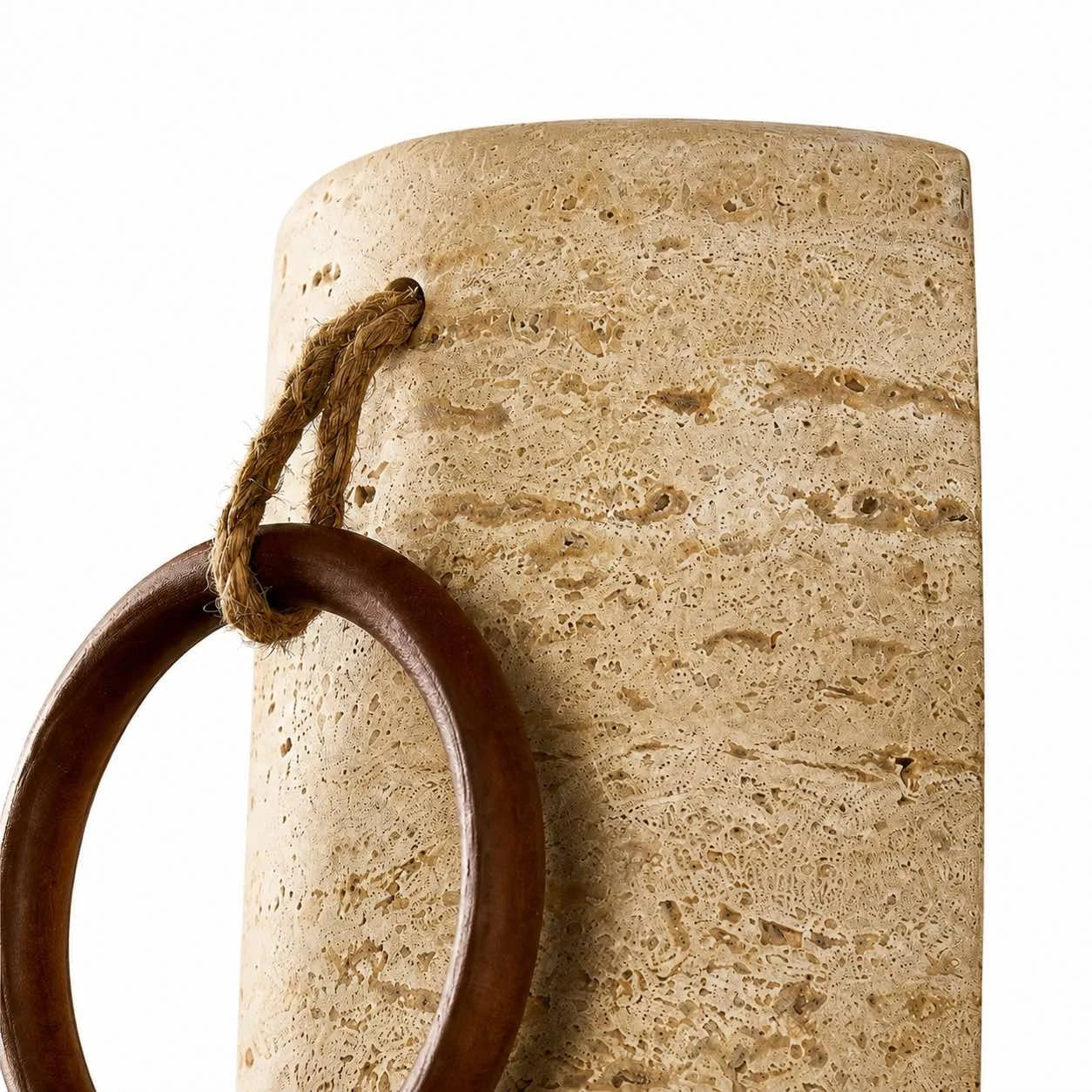 Travertine Wood Ring Wall Sconce | Souliia