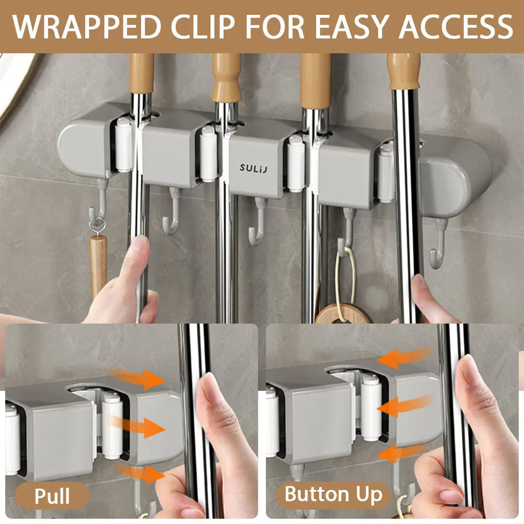 Wall Mount for Brooms, Mops & Tools - Souliia