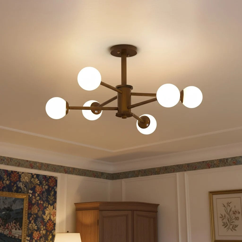 Lampada da soffitto dal design molecolare Orrise - Lampadario artistico con illuminazione a rami per gli ambienti domestici | Souliia
