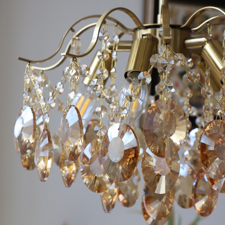 Lustrielle Sparkling Teardrop Branch Crystal Chandelier – Glamorous Retro Romantic Lighting for Dining Room | Souliia