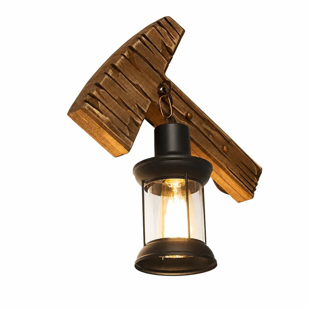 Rustic Ship Wood Industrial Wall Sconce Lamp | Souliia