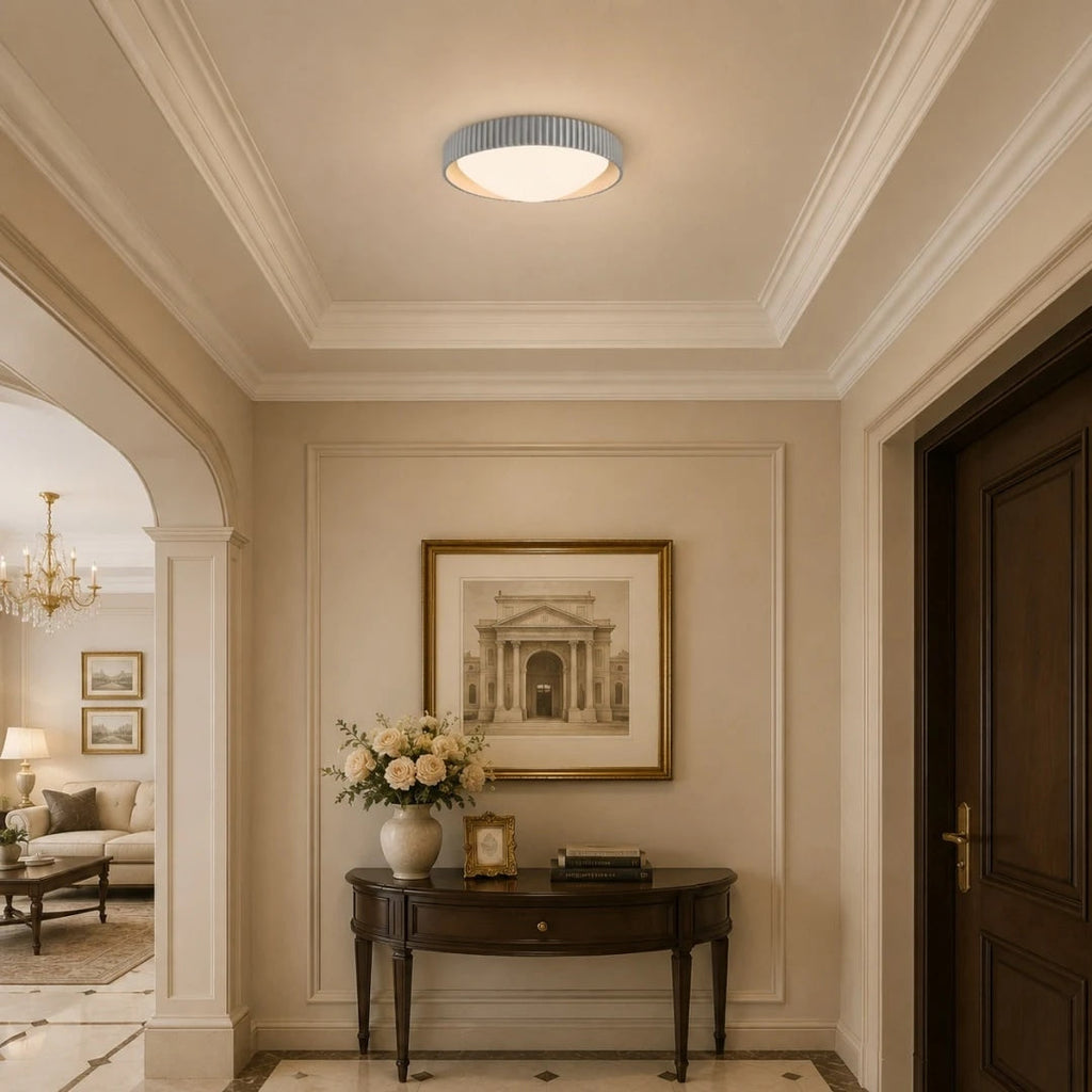 Ribbed Acrylic Resin Flush Mount Ceiling Light | Souliia