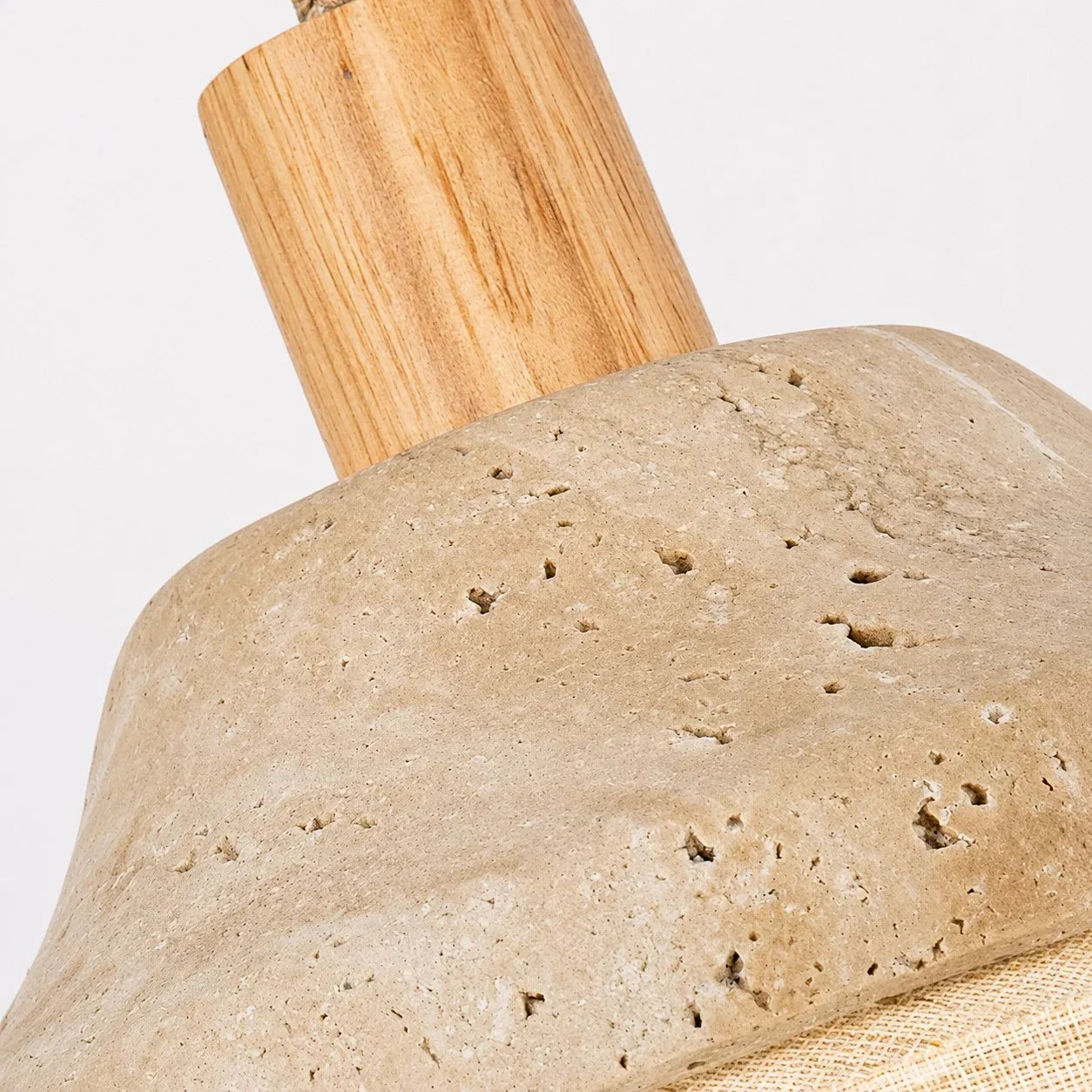 Travertine Pendant Light with Natural Stone Texture | Souliia
