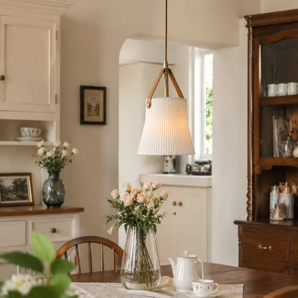 Mini lampada a sospensione in ceramica e ottone Wabi-Sabi | Souliia