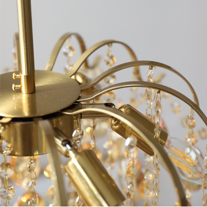 Lustrielle Sparkling Teardrop Branch Crystal Chandelier – Glamorous Retro Romantic Lighting for Dining Room | Souliia