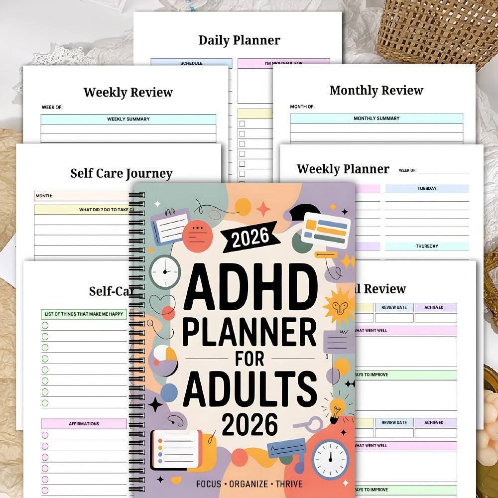 FocusVault 2026 ADHD Daily and Weekly Task Planner