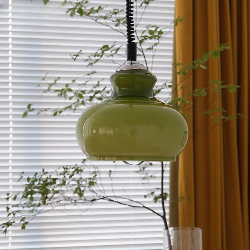 Lunea Nordic Adjustable Retro Cream Glass Pendant Light | Souliia