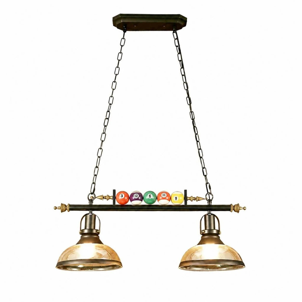 Vintage Industrial Billiard Pendant Light with Glass or Iron Shades | Souliia