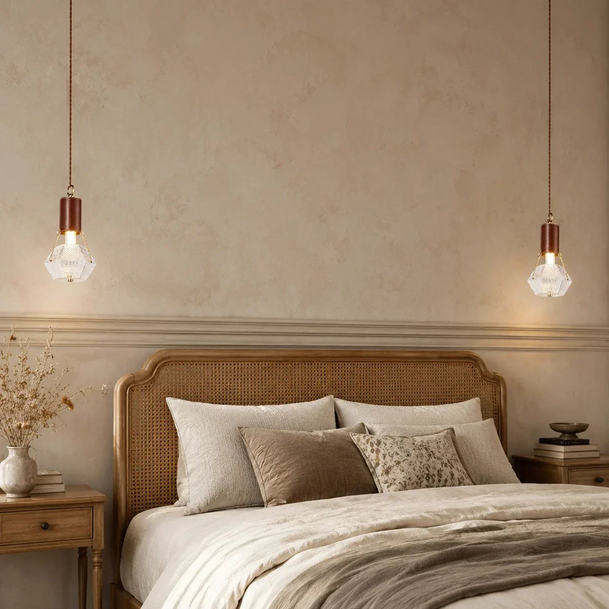 Prismatic French Leather Pendant Light | Souliia