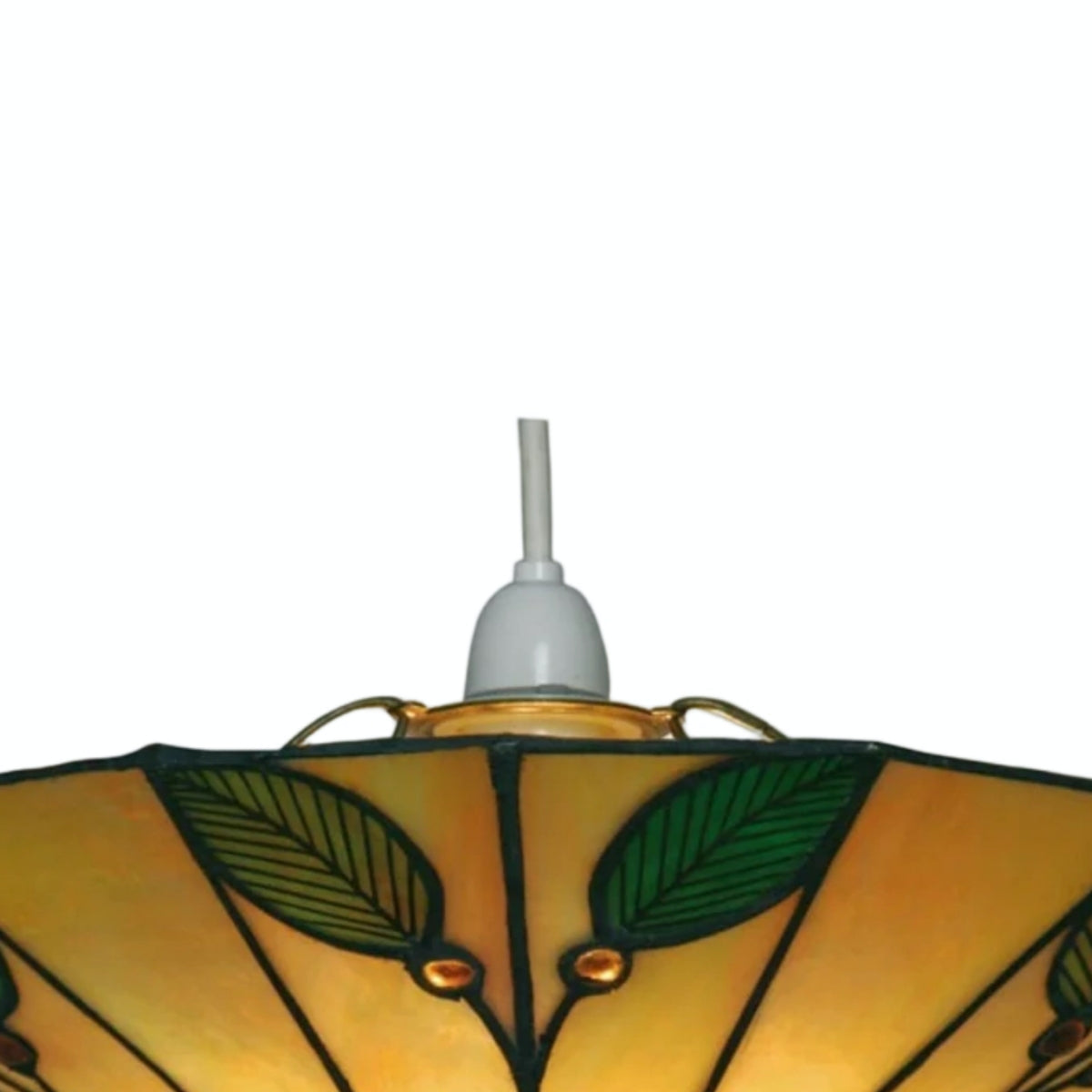 TF Colorful Stained Glass Leaf Pendant – Retro Tiffany Shade with Metal Frame for Kitchen Island and Reading Nook | Souliia