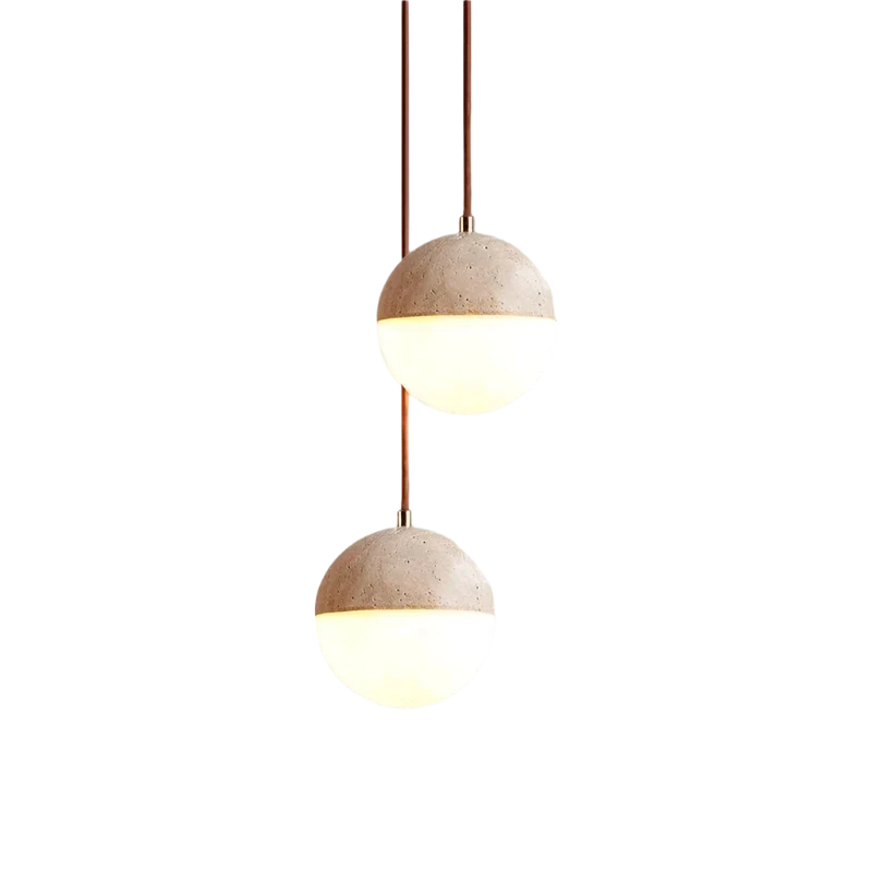 Travertine Ball Pendant Light | Souliia