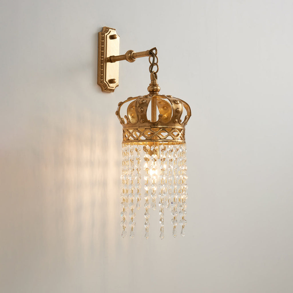 Timon Brass Crown Wall Lamp | Souliia