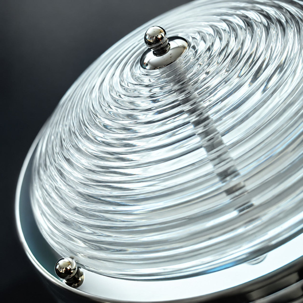 Rippled Glass Flush Mount Ceiling Light | Souliia
