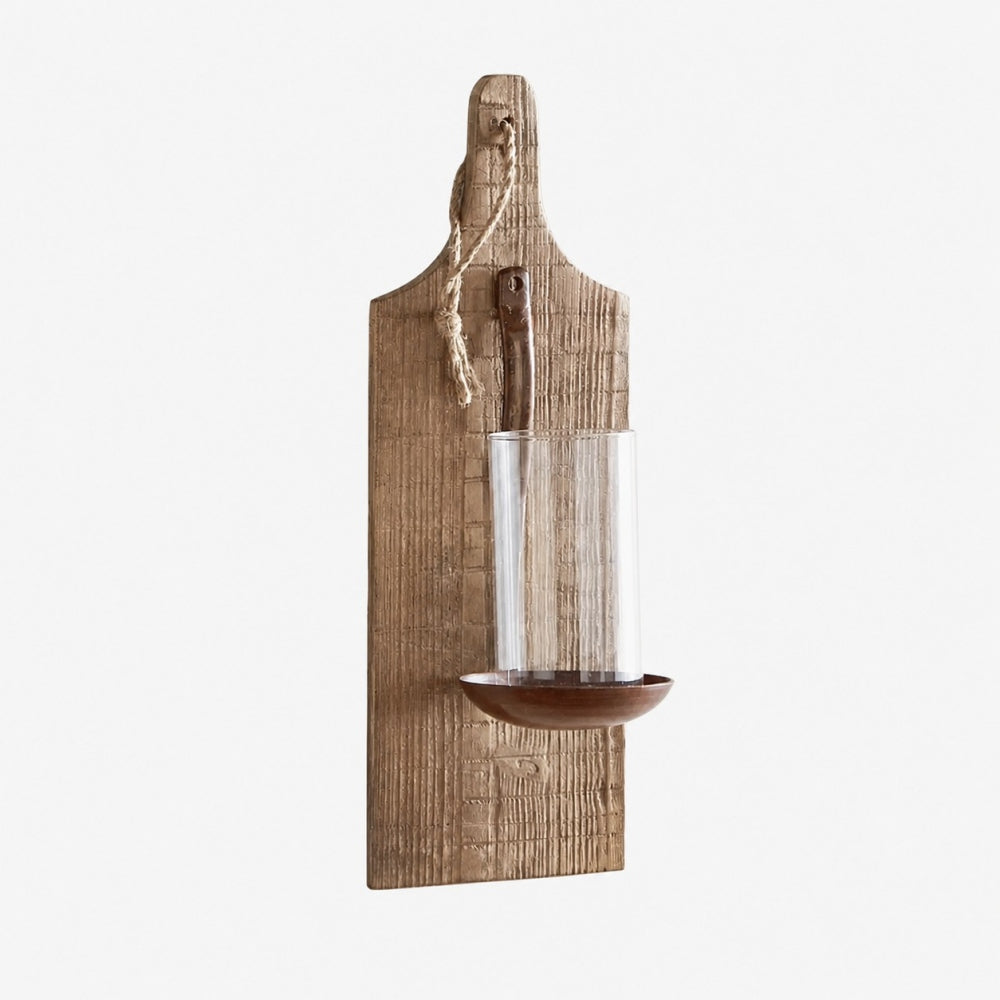 Rustic Farmhouse Wooden Wall Sconce | Souliia
