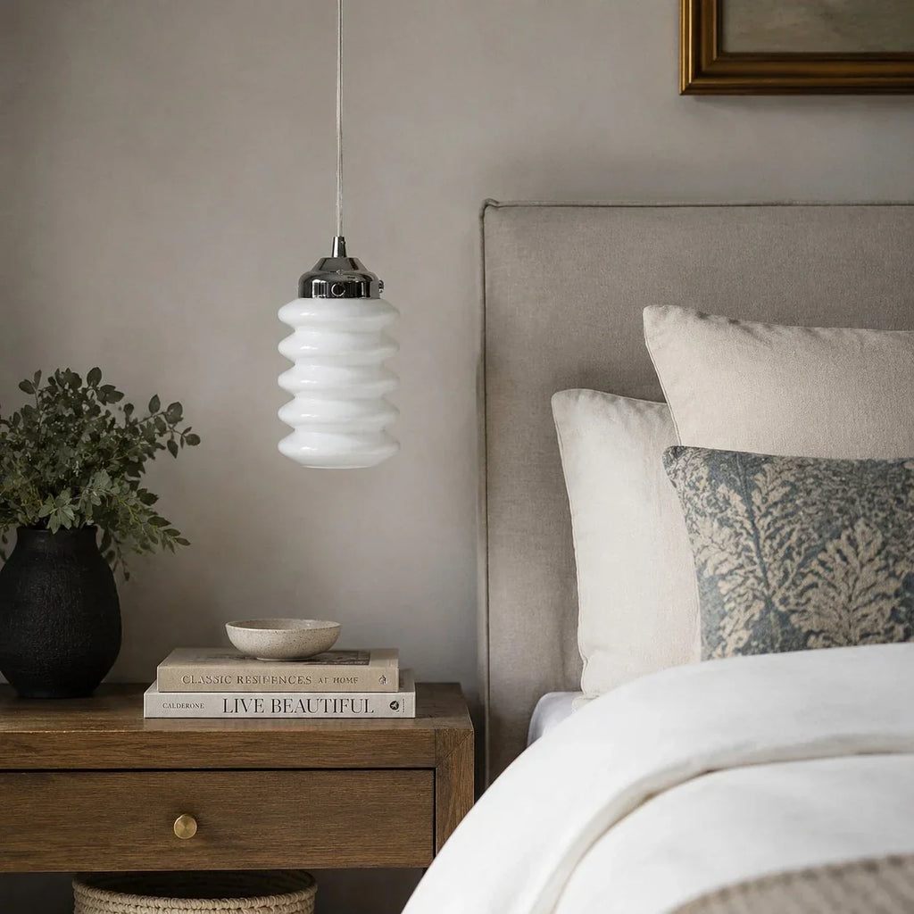 Ribbed Glass Pendant Light | Souliia