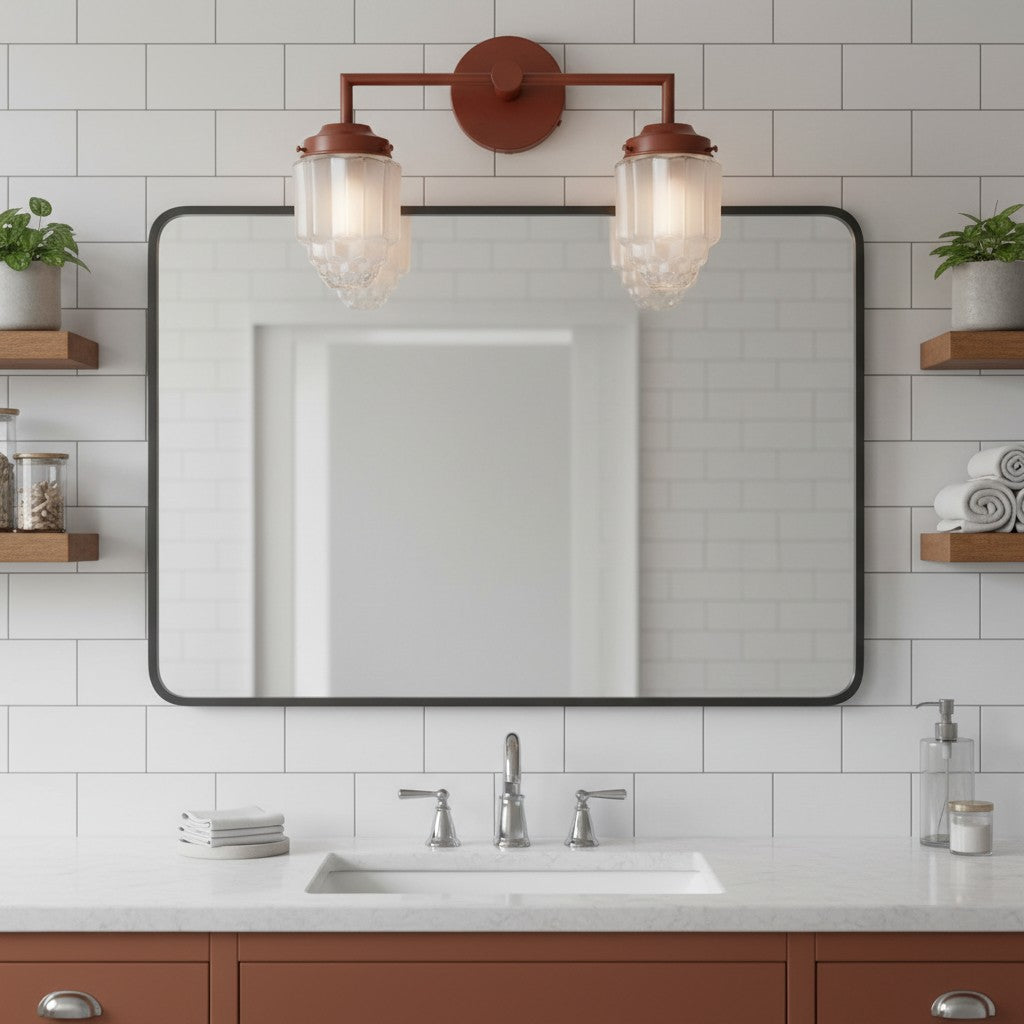 Tierlux Glass Art Deco Vanity Light – Geometric Glass Wall Sconce for Modern Bathrooms | Souliia