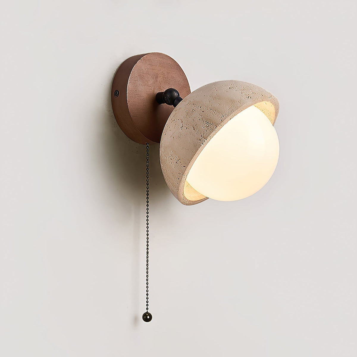 Modern Travertine Wall Lamp – Minimalist Stone Sconce for Bedroom Living Room Hallway | Souliia