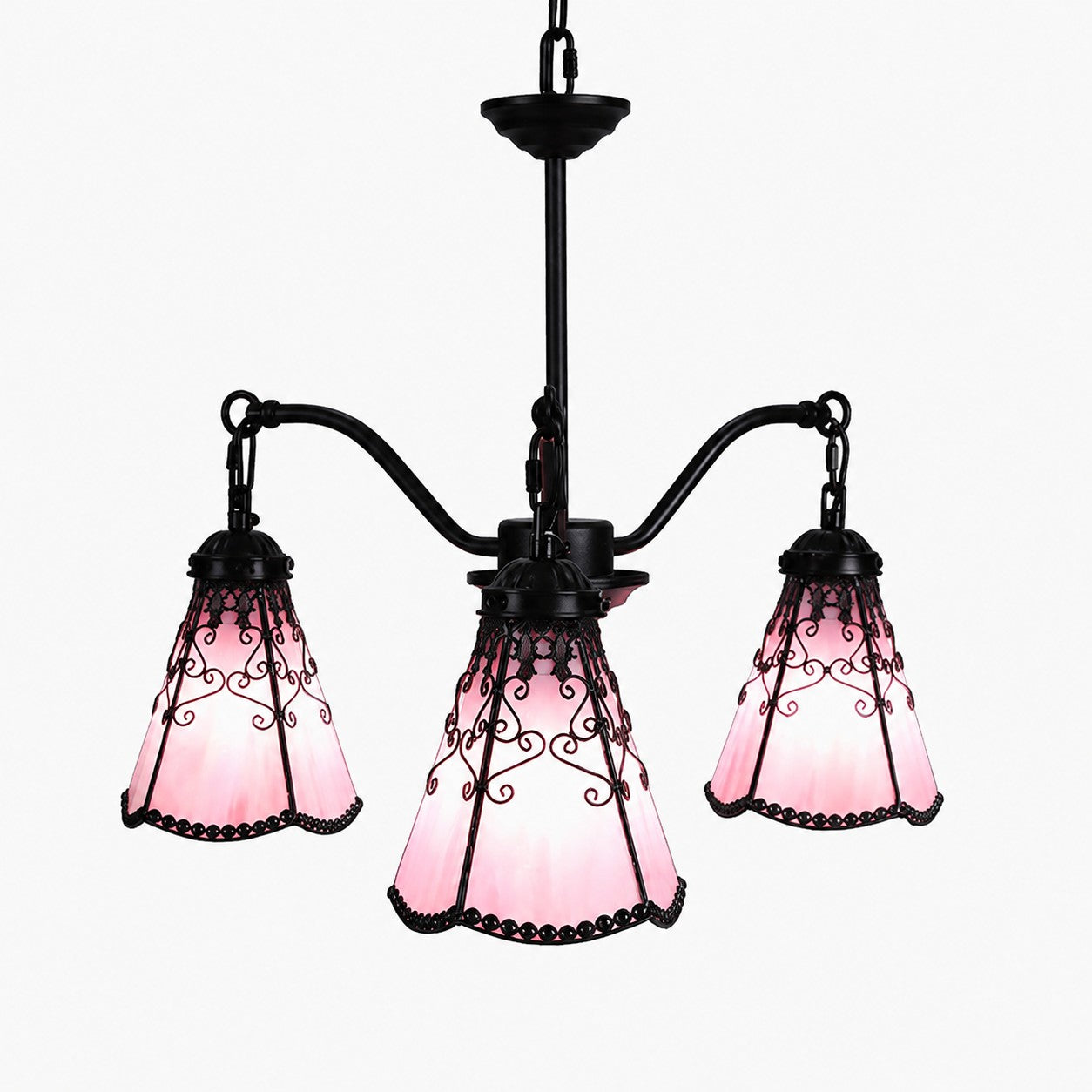 Tiffany-Style 3-Light Glass Pendant Chandelier | Souliia