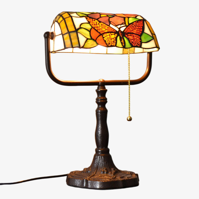 TF Tivanny Floral Stained Glass Desk Lamp - Vintage Table Light for Bedroom Study Living Room | Souliia